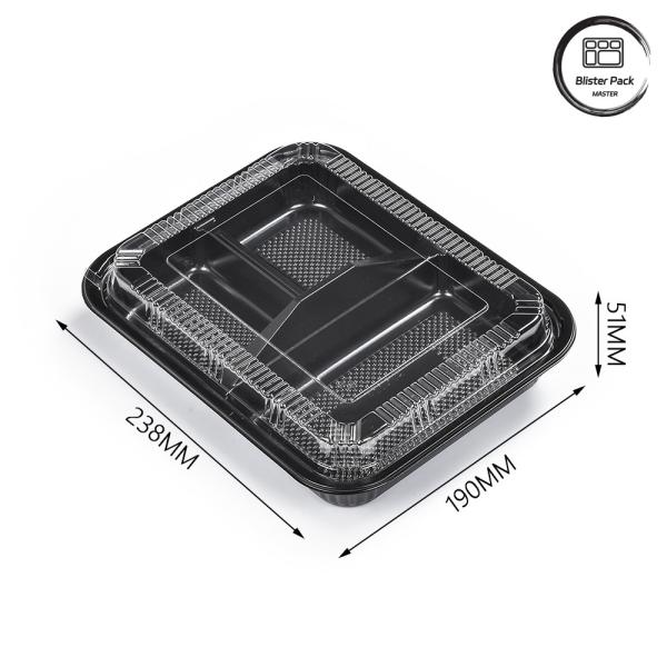 Microwave Safe Disposable Plastic Food Containers 3 Compartment Clear Takeaway