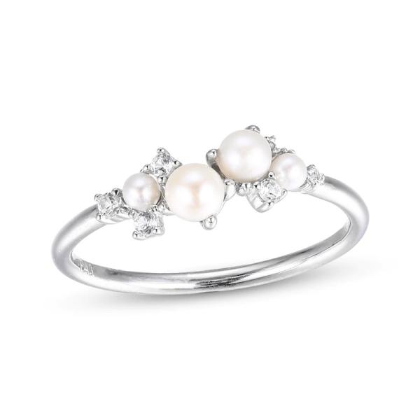 Buy White CZ Stackable 925 Sterling Silver Rings Size 3-10 Pearl Engagement Rings at wholesale prices
