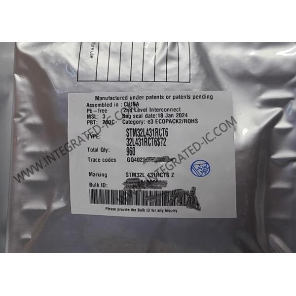 Buy STM32L431RCT6 Microcontroller MCU 80MHz 32Bit Single Core Microcontroller IC LQFP64 at wholesale prices