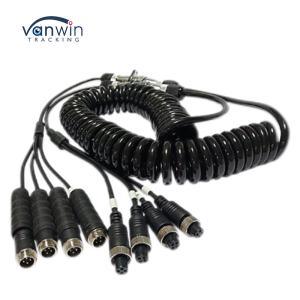Car Video Aviation Spring Wire Trailer Connector Wire 4-Pin/RCA Spiral Extension