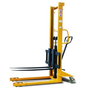 1T 1.6M manual forklift hand pallet truck stacker with Top quality C-type steel