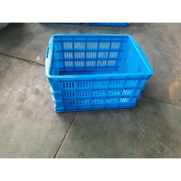 C560 55 Litre Heavy Duty Ventilated Perforated Plastic Stacking Crate Trays For Meat / Poultry