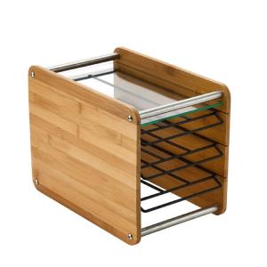 Quality Installation Type Standing Type Bamboo Coffee Pod Drawer Holder for K cup 2-Tier for sale
