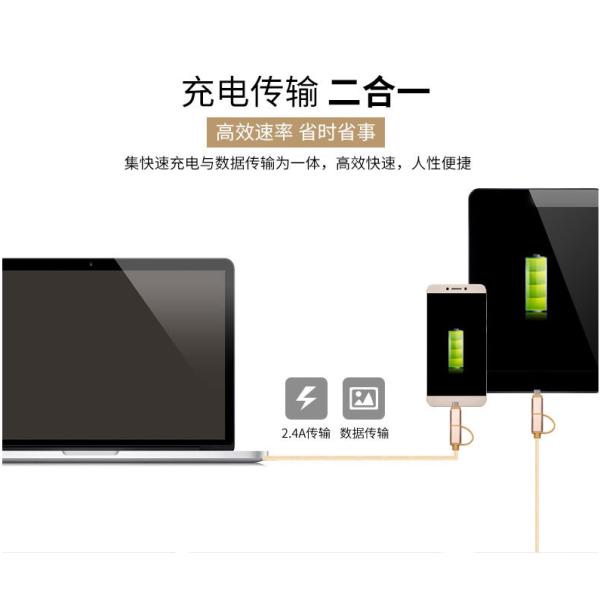 Gold Nylon Braided Fast Charging USB Type C Data Cable For HTC Phone