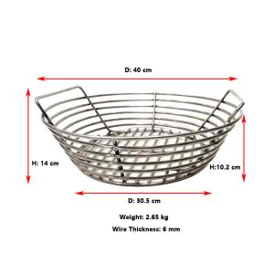 Round 15.7" Diameter Polished Kamado Charcoal Ash Basket
