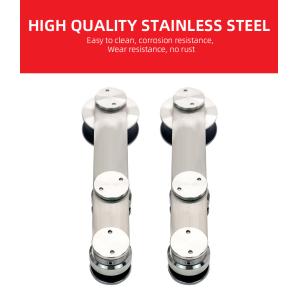 Sliding Shower Room Glass Door Accessories System Hardware Set in Silver/Black