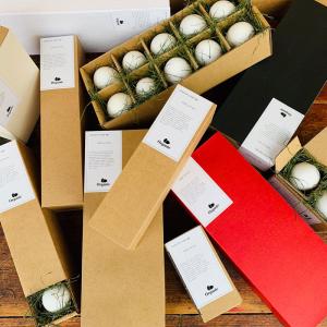 Empty 20 Reusable Egg Cartons Container Brown Cardboard Paper Custom Printed