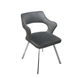 China Velvet Seater Chrome Metal Leg Contemporary Velvet Chair on sale