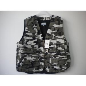 vest, mens waistcoat, camouflage in T/C 80/20 fabric, fishing vest, fishing