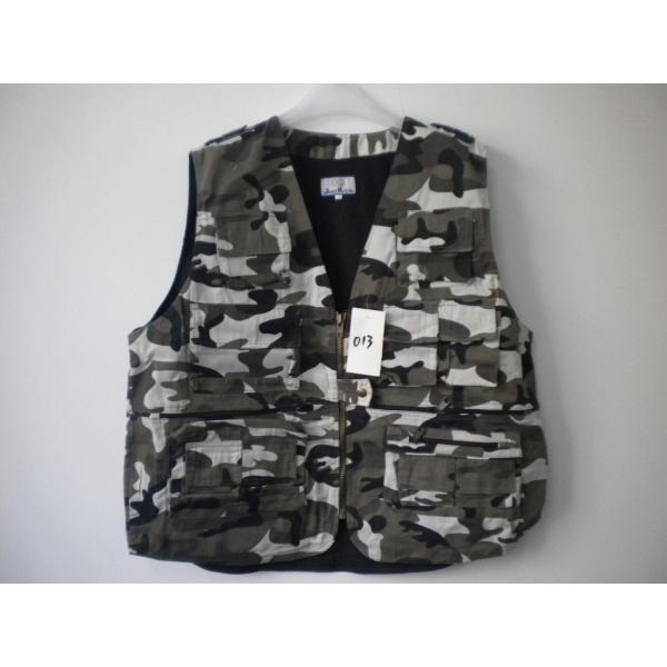 vest, mens waistcoat, camouflage in T/C 80/20 fabric, fishing vest, fishing waistcoat, casual vest, casual waist coat