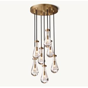 Dining Room Crystal Chandelier Ceiling Light Rain Round Chandelier 60''