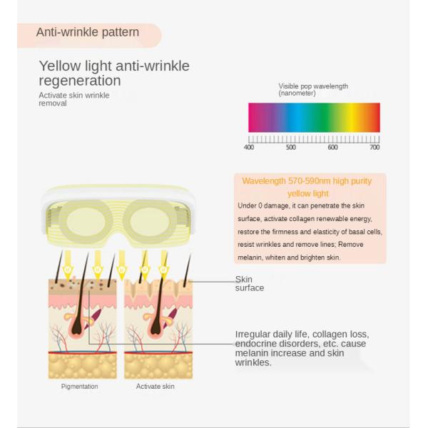 Portable Electric 3 Color Led Eye Therapy Mask Vibrating Eye Massage Masker Device