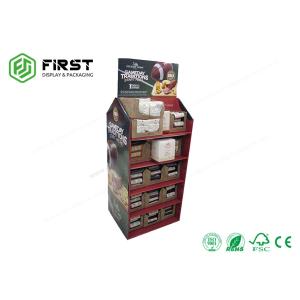 Full Color Printed Paper Cardboard Snacks Floor Display For Supermarket