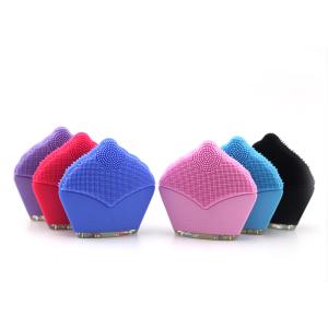 Battery Rechargeable Silicone Electric Facial Cleanser , Sonic Face Massager