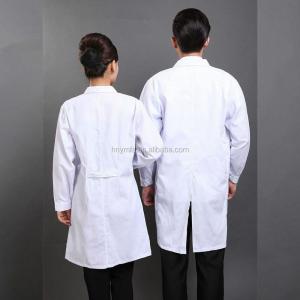 Unisex Medical Lab Coat White Full Length Lab Coat With Three Pockets