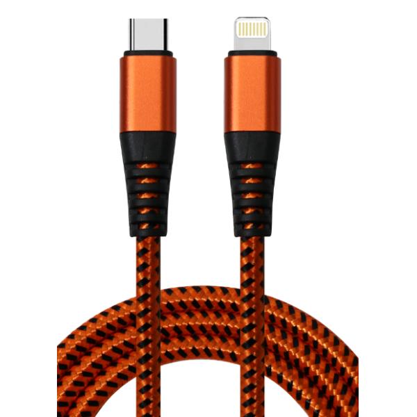 Customized Braided Charging Cable USB A To Lightning / Android / Type C Devices 1m Length Aluminum Alloy With Pvc