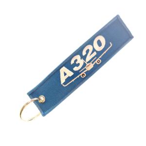 Custom A320 Aircraft Keychain – Double-Stitched Polyester Fabric + Rust-Free
