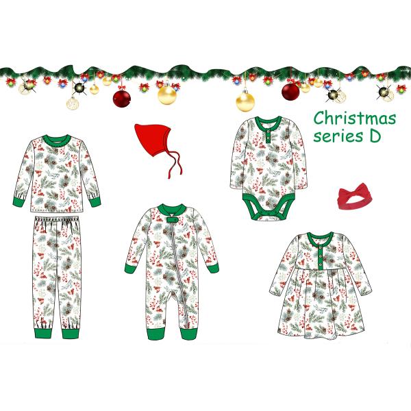 Customized children's Christmas pajamas wholesale Christmas homewear set baby clothes cotton kids clothing