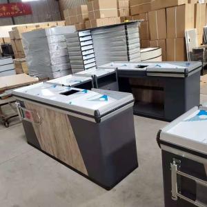 Gondola Supermarket Checkout Counter Stainless Steel Material Powder coating