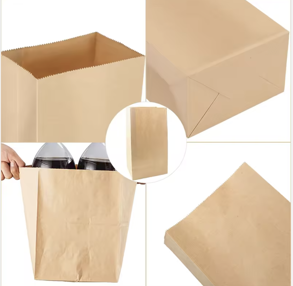 Wholesale Recyclable Oilproof Food Paper Bags with Customized Logos Accepting White and Brown Kraft Paper for Bread Promotions