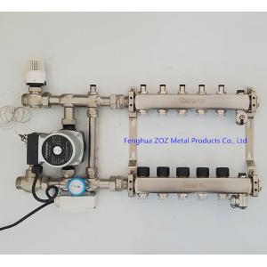 Floor heating manifold pump and mixing valve set