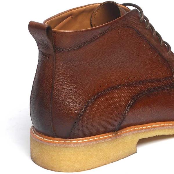 Brown Anti Odor Lace Up Mens Leather Casual Boots