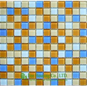 Quality Mixed Color Glass Crystal Mosaic Tile for indoor &amp;outdoor walls,Glass mosaic tile Factory for sale