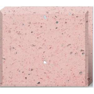 Pink Crystal Engineered Quartz Tile , Solid Polished Quartz Kitchen Countertops