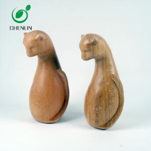 Carving Cat Wooden Umbrella Handle No Burrs SGS Certificated