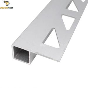Anodizing Matt Silver 10mm Box Tile Trim For Tile Corner Decoration