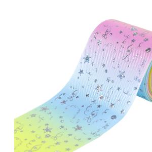 Silver Foil Personalisable Grosgrain Polyester Ribbon 75mm