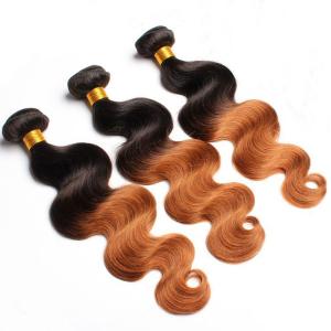 Ombre Human Hair Extensions Brazilian Virgin Hair Body Wave 1b / 30 Yetta Hair