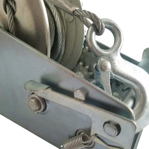 Zinc Plated Hand Crank Boat Winch 2500lb 3000lb 3500lb With Cable Or Strap