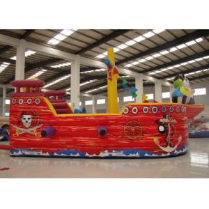 Double Stitching Pirate Bounce House , Pirate Ship Inflatable Bouncer