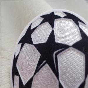 Ball Shape Iron On Decorative Patches Hand In Hand Star Tatami Flocking Logo