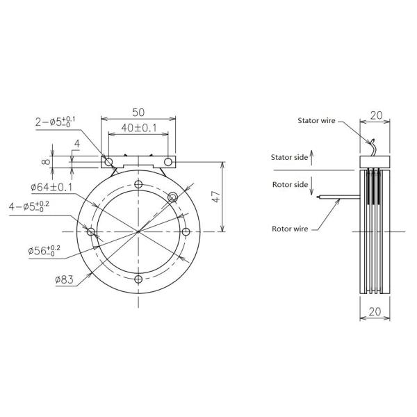 CCTV Two Half Style 200Rpm 56mm Separate Slip Rings