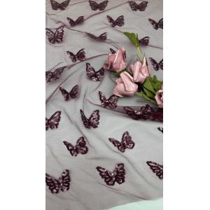 Luxary Butterfly Sequin Embroiderey Fabric Durable and Elegant Luxary Embroidery