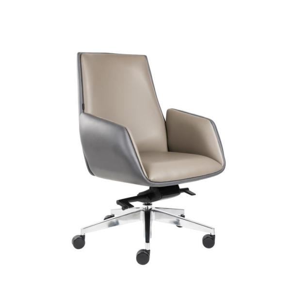 Buy Conference 22KGS 45Kg/M3 PU Leather Revolving Chair Middle Back at wholesale prices