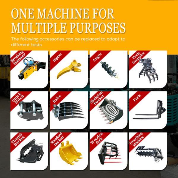 Good Quality Crawler EPA CE Excavator 1 Ton Mini Excavator 1.2 Ton 1.8 Ton 2 Ton Digger Flail Mower for Sale