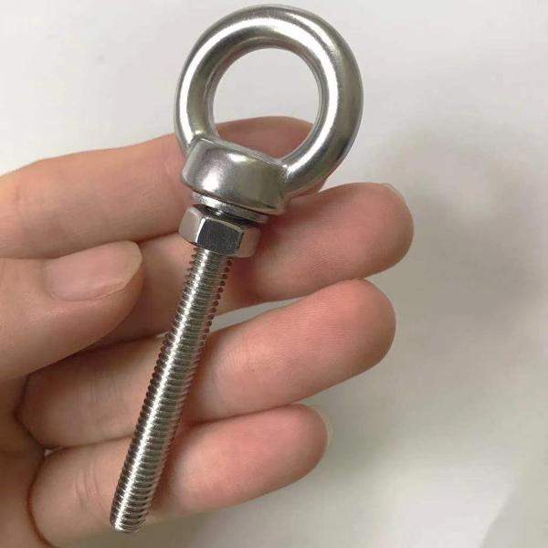 INCH Measurement System Stainless Steel Eye Bolt M6 Shoulder 1/4" X 2" Heavy Duty EyeBolts Screws for Lift Plain Finish