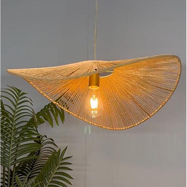 Wabi-sabi style rope chandelier simple creative bedroom living room lamp hand-woven Japanese retro homestay restaurant lamp