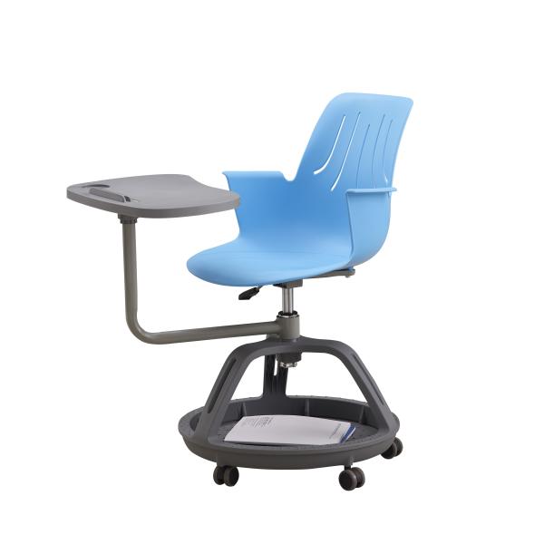 Steel Frame Training Room Tables And Chairs H680*W450*D400mm With Writing Tablet