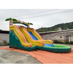 0.55mm PVC Commercial Inflatable Water Slides Palm Trees