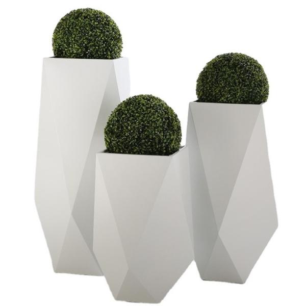 Small white irregular flower pots geometric modern planter