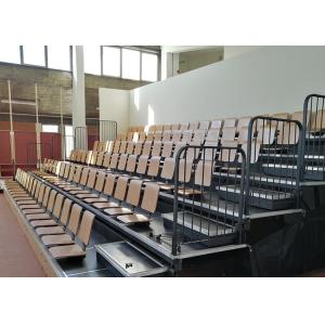 Mobile Wood Telescopic Gym Bleachers Motorized Retractable Stadium Seating