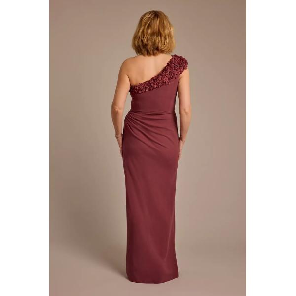 Stunning One Shoulder Sheath Zipper Ruffles Customized Size Navy Blue Chiffon Mother Of The Bride Dress