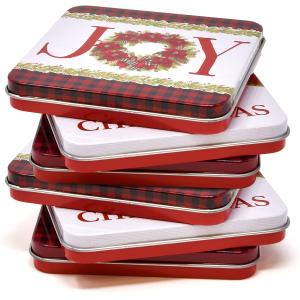 Christmas Gift Card Tin Gift Box Storage Container With Lids Gifts Wrap