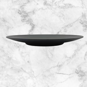 Camping Matte Black Melamine Salad Plate 14'' Non Toxic Round