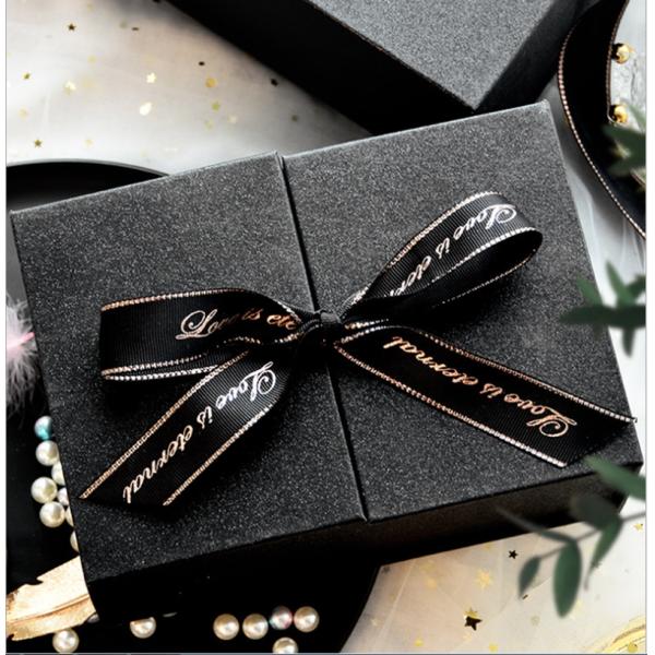 Gift Packaging Square Pink Heart Decoration Double Doors Cosmetic Box with Ribbon Closure