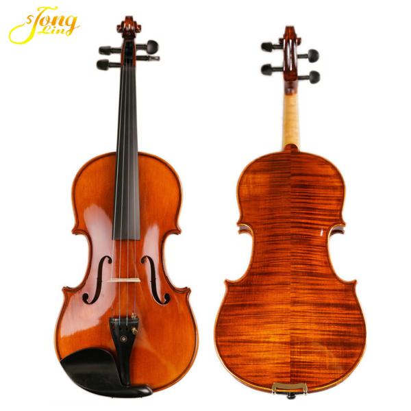 Hot Sale 4/4-1/8 Size Plywood Body with Very Nice Flamed Veneer on Top Student Violin